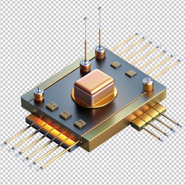 rf circuit on transparent background