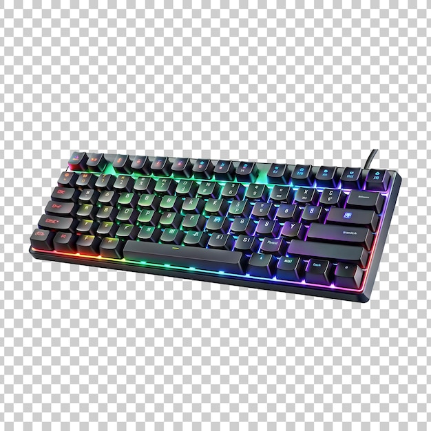 PSD a rgb keyboard with transparent background