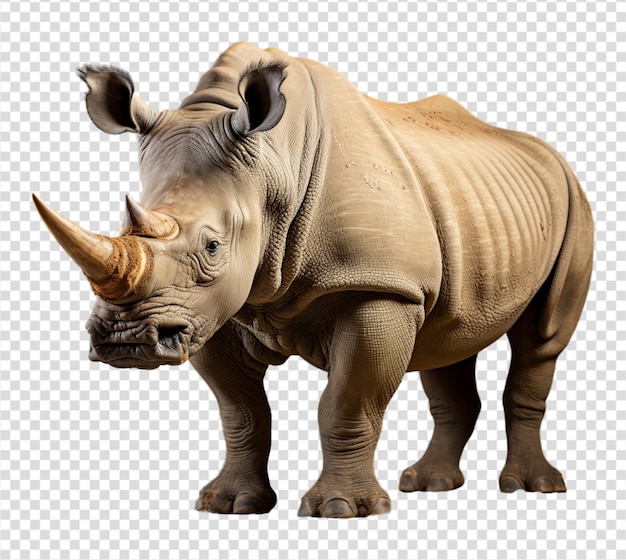 rhino animal portrait with transparent background