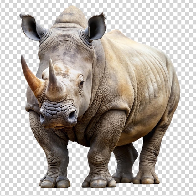 A rhino standing on transparent background