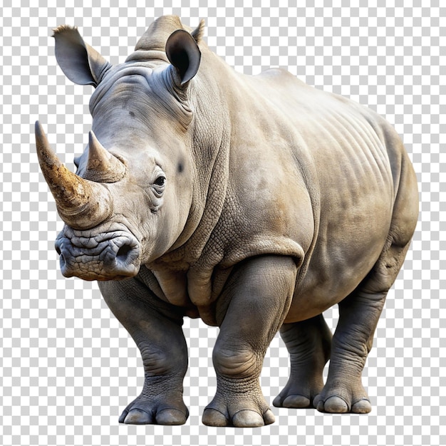 A rhino standing on transparent background