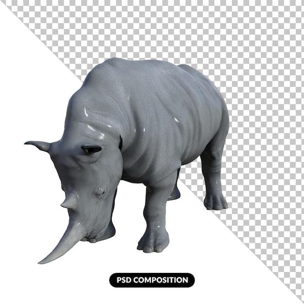 Rhinoceros isolated 3d render