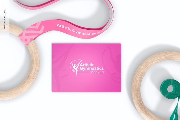 Rhythmic Gymnastic with Stationery Mockup Top View