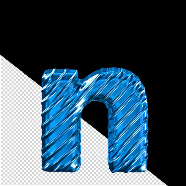 PSD ribbed blue 3d symbol letter n