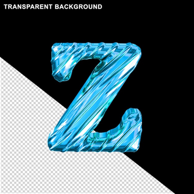 Ribbed blue letter z