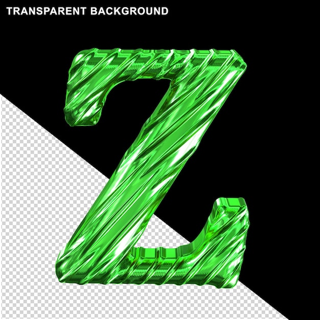 Ribbed green letter z