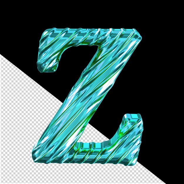 Ribbed turquoise symbol letter z