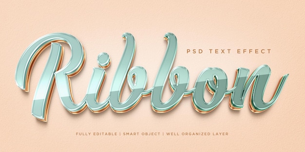 Ribbon 3d style text effect