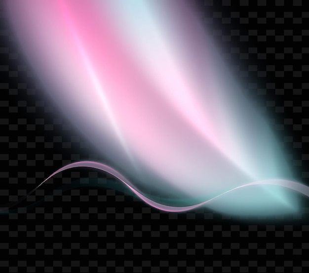 PSD ribbon aurora thin wavy bands stretch across the sky glowing soft y2k neon inspired light texturel