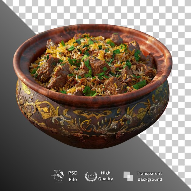 PSD rice biryani isolated on transparent background