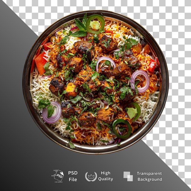 PSD rice biryani isolated on transparent background