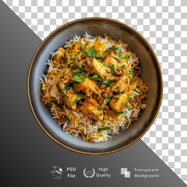 PSD rice biryani isolated on transparent background