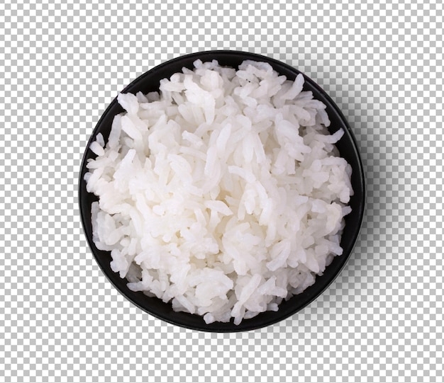 Rice in a black bowl on alpha layer