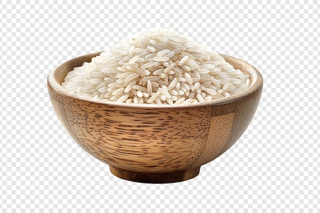 rice in a bowl isolated on transparent background