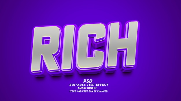 Rich photoshop 3d editable text effect