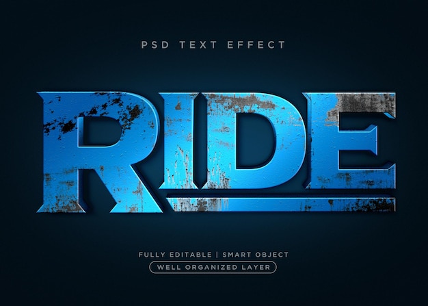 Ride 3d style text effect