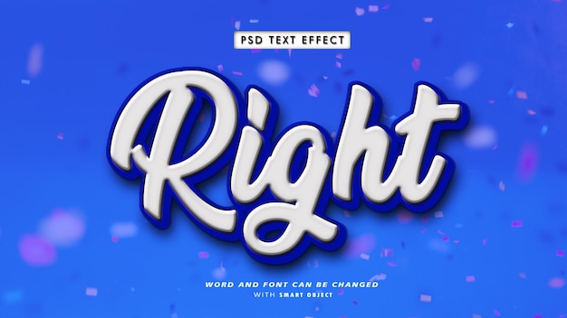 Right 3D Editable Text Effect