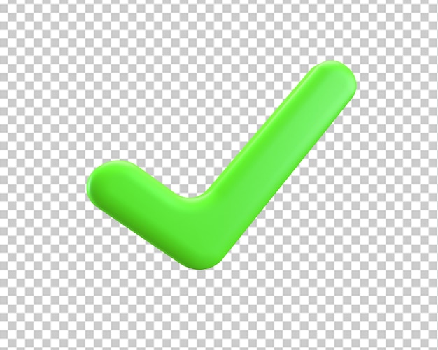 Right check green mark icon 3d