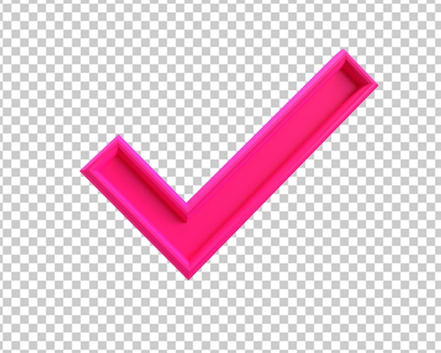 Right correct pink icon 3d