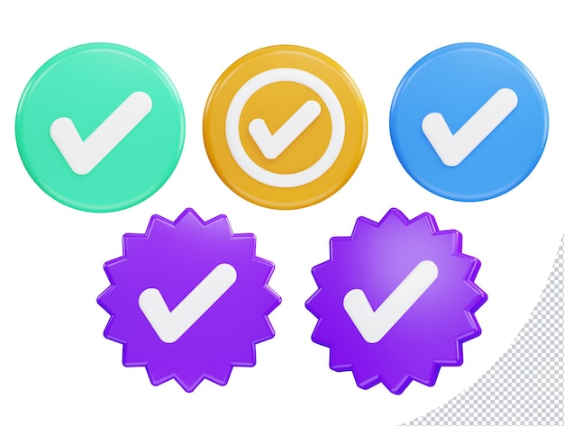 Right Mark Set 3d Vector Icon