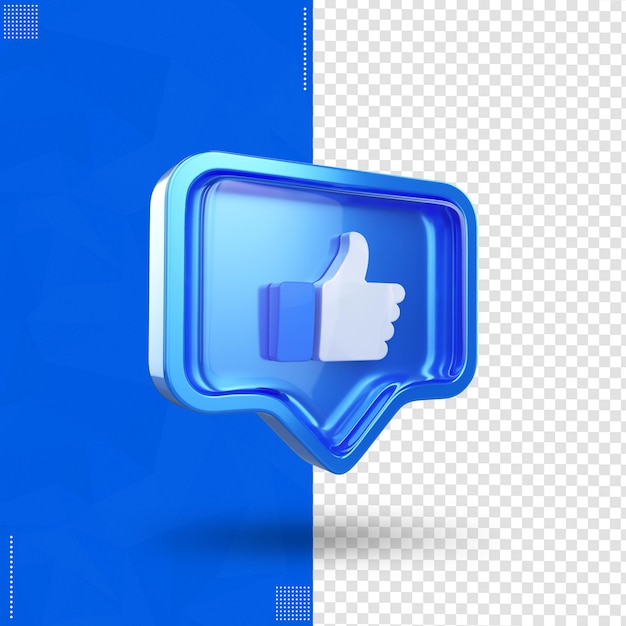 Right side Facebook icon isolated in 3d render