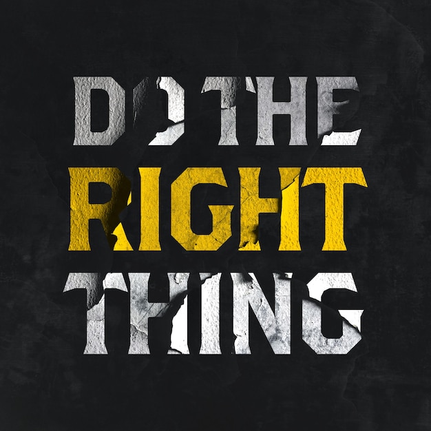 PSD do the right thing text effect template rendering