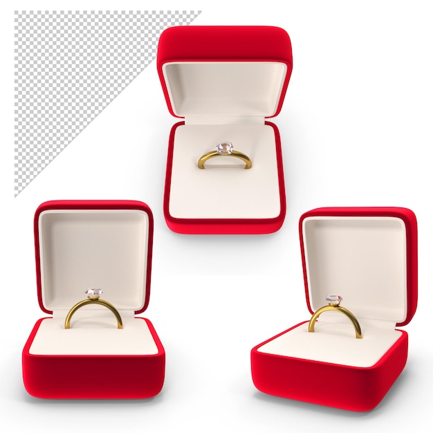 Ring Gift Box With Ring PNG