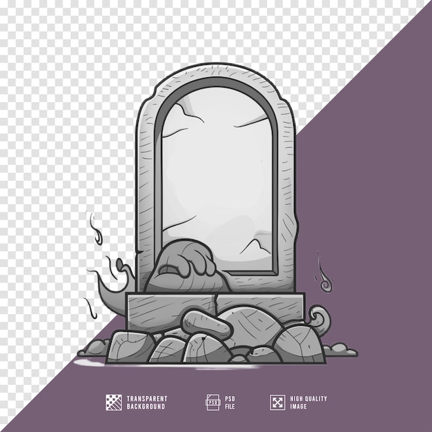 PSD rip tombstone without background hd quality