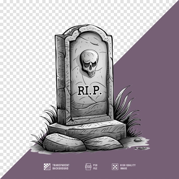 PSD rip tombstone without background hd quality