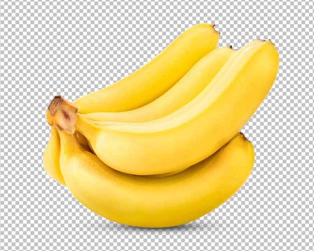 Ripe banana isolated on alpha layer