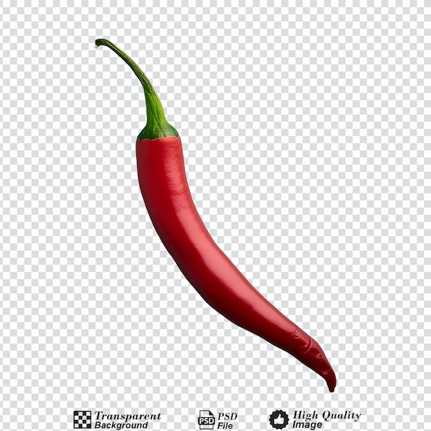 Ripe chilli isolated on transparent background