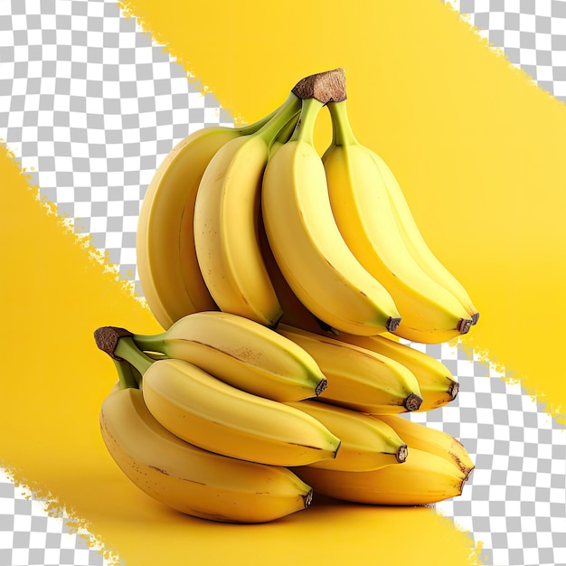 Ripe cultivated bananas on transparent background