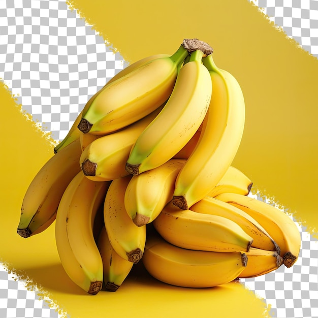 Ripe cultivated bananas on transparent background