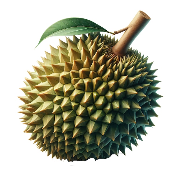 Ripe durian isolated on transparent background