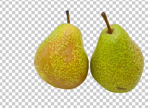 ripe green pears isolated on transparent background