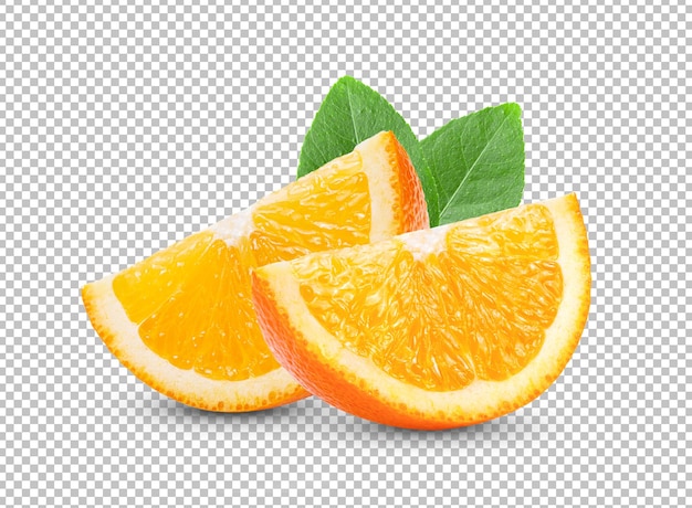 Ripe half of orange citrus fruit isolated on alpha layer