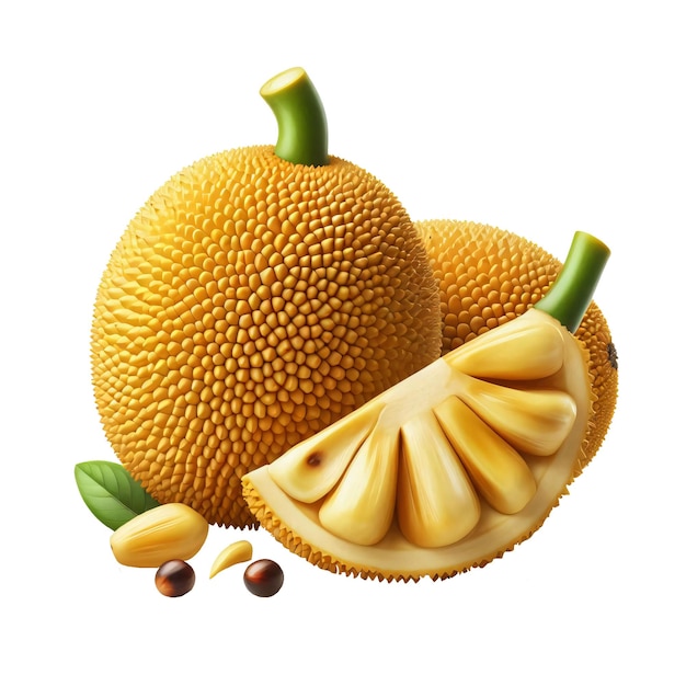 Ripe jackfruit isolated on transparent background