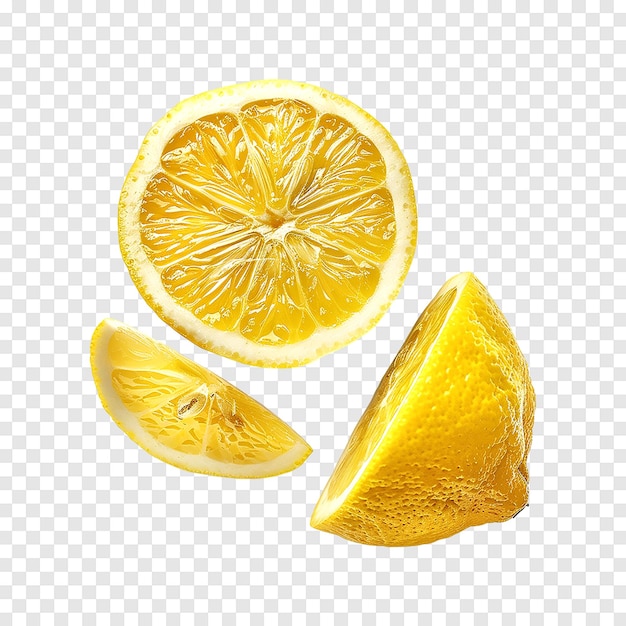 PSD ripe lemon slices isolated on a transparent background