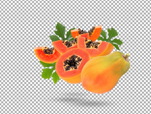 Ripe papaya fruit isolated