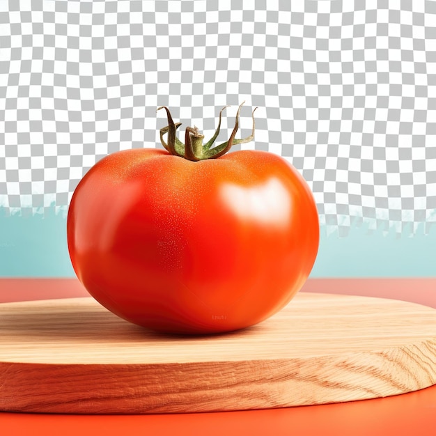 Ripe plum tomato on transparent background a staple food in natural diets