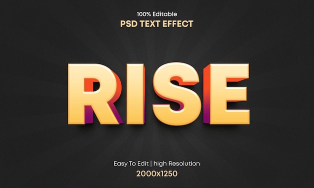 Rise 3d text effect