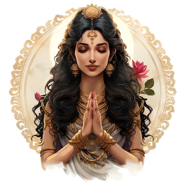 PSD rishi narada indian illustration realistic