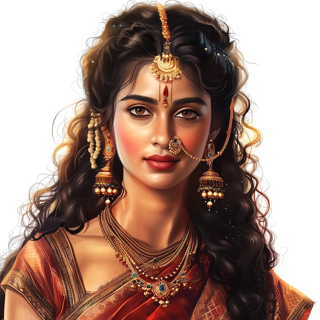 PSD rishi narada indian illustration realistic