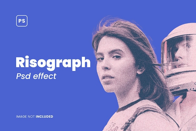 risograph photo effect psd