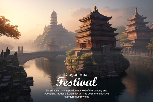 River Revelry Dragon Boat Festival Banner PSD