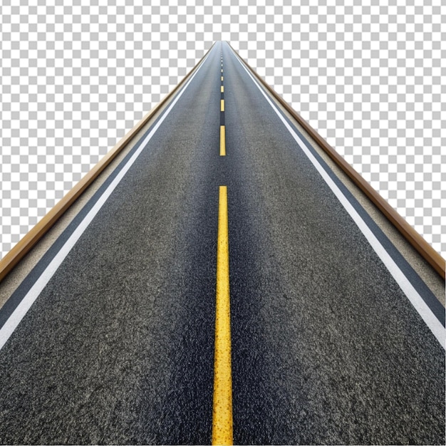 PSD road asphalt on transparent background