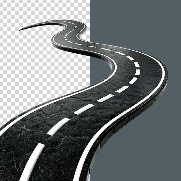 Road journey path png isolated on transparent background