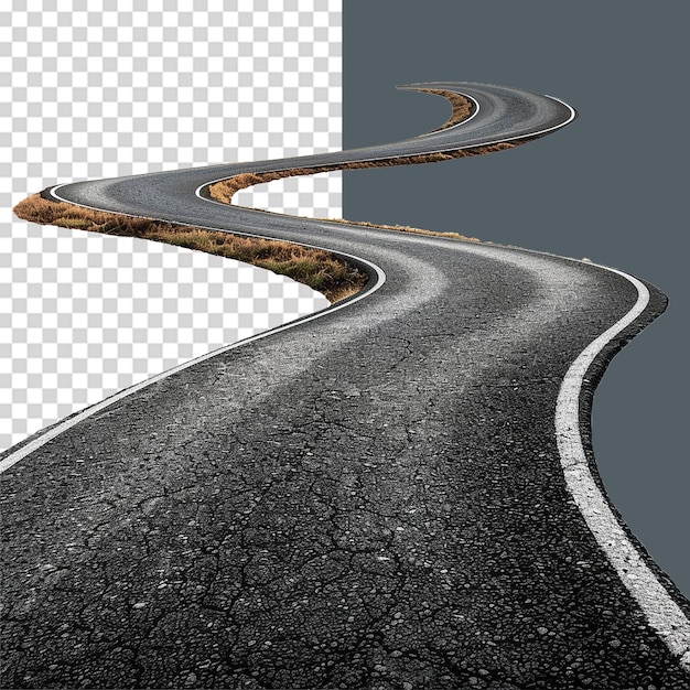 PSD road journey path png isolated on transparent background