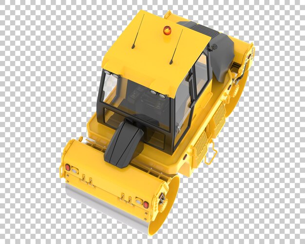 Road roller on transparent background 3d rendering illustration