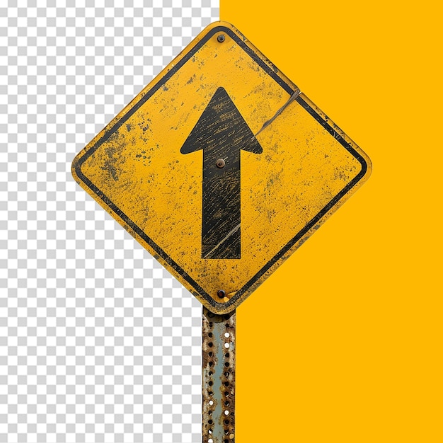 PSD road sign isolated on a transparent background